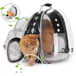 Mochila Pet Para Transporte De Cães E Gatos Visão Panorâmica