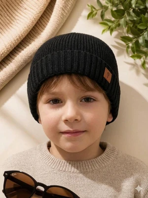 1009701 GORRO EM TRICO PATERNOLLI PRETO ONDA MARINHA
