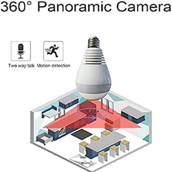 Câmera Lâmpada LED 360º WIFI Vr Cam Full View