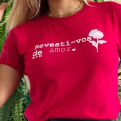 TSHIRT REVESTI-VOS DE AMOR FLOR - ROSA PINK
