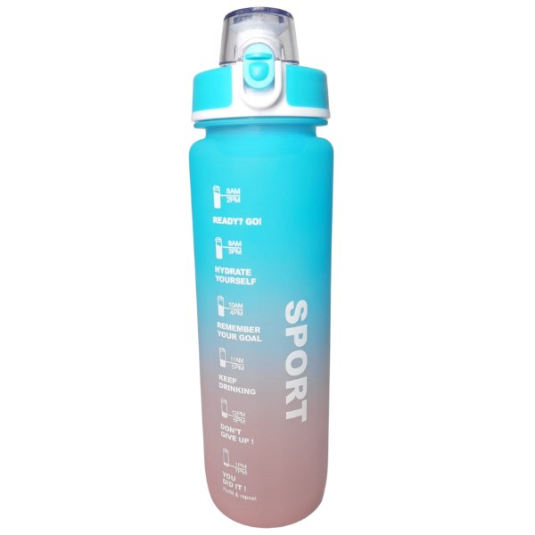Garrafa de Água 1000ml 100% Water (Azul Claro)