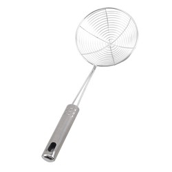 Skimmer oval de aço inoxidável, filtro de malha, pote de óleo, filtro de alimentos, panelas, filtro frito, filtro de cozinha, ferramenta de cozimento