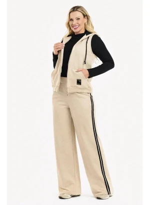 Conjunto Moletom Peluciado Player Bege