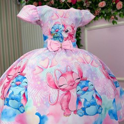 Vestido Temático Elegância - Stitch  