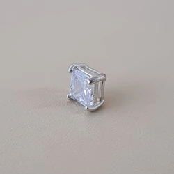 Pingente Galeria Carre Quadrado 6MM Cristal Branco