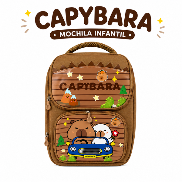 Mochila Infantil Capivara Marrom