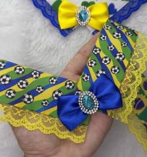 Gargantilha Renda Brasil (fêmea) - Copa - 6 unid 