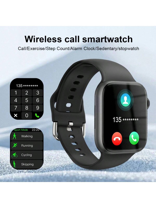 Relógio Inteligente de Silicone Unissex, com Suporte para Chamadas de Telefone, Podômetro, Contagem de Calorias, Alarme, Lembretes de Chamada/Mensagem, Tela Sensível ao Toque Full 2,01, Compatível com Android e iOS, Presente d