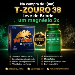 Kit T-Zouro 38 Energia E Vigor Masculino Ganhe de Brinde um Magnésio 5x