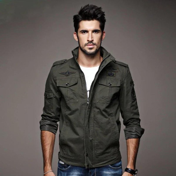 Jaqueta Militar Masculina Plus Size M-6XL - Algodão e Poliéster