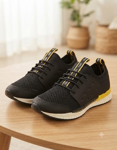 TENIS NEW SPORT PRETO/AMARELO KLIN INFANTIL 480003 