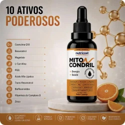 Miticondril Gotas - Viva cada segundo com mais disposição - 3 Frascos