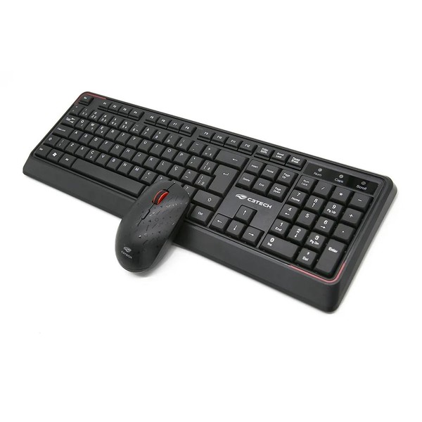 Kit Teclado Com Mouse Sem Fio K-W70BK Preto C3Tech