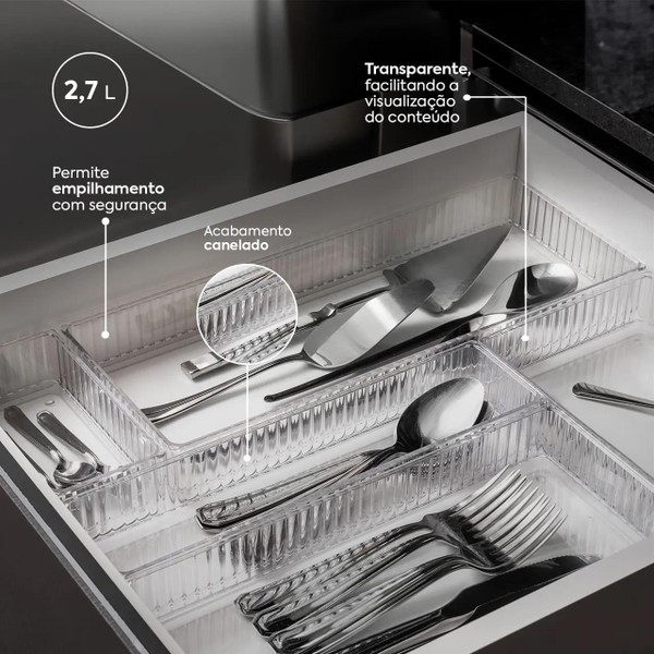 Conjunto de Organizadores Retangulares Coza New Retrô Modular 5 Peças