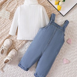 Conjunto Jardineirinha Jeans