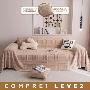 [Leve 2 Pague 1] Capa de Sofá Bella em 100% Algodão Premium (Sala Renovada com Charme!) +BRINDE: 2 Almofadas