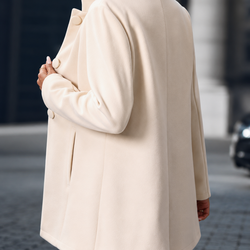 Sobretudo Feminino Inverno Lã Grossa Gola Alta