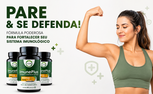 Suplemento Super Imune Plus 490 mg - 10 mg de Própolis + Vitaminas e Minerais Essenciais Premium - 60 Cáps.
