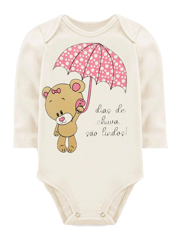 KIT BODY BEBÊ 5 PEÇAS SUEDINE URSO ORANGO