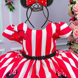 Vestido Temático Vermelho Clássico - Minnie Mouse  