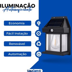 Luminária Solar Externa Potente Arandela Energia Solar