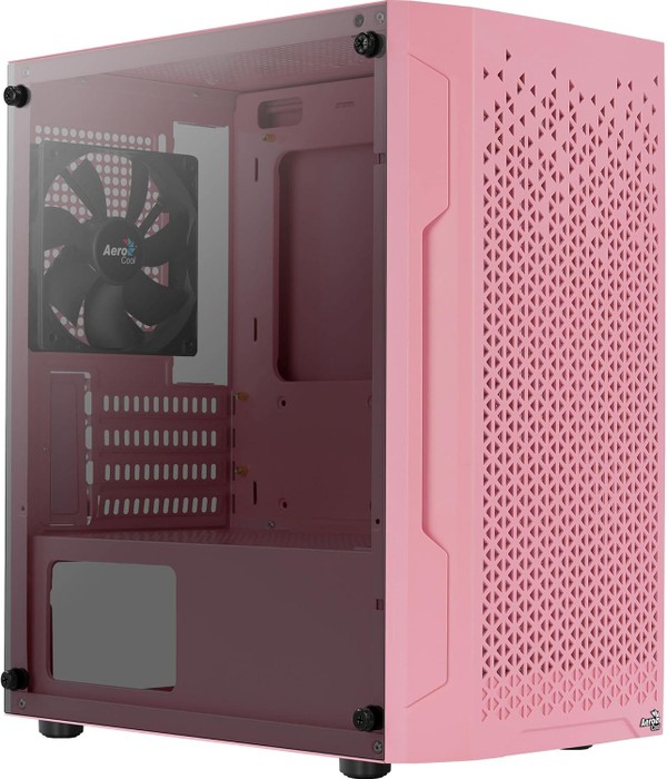 Gabinete Gamer Aerocool ATX Trinity Mini V1 Lateral em Vidro Rosa