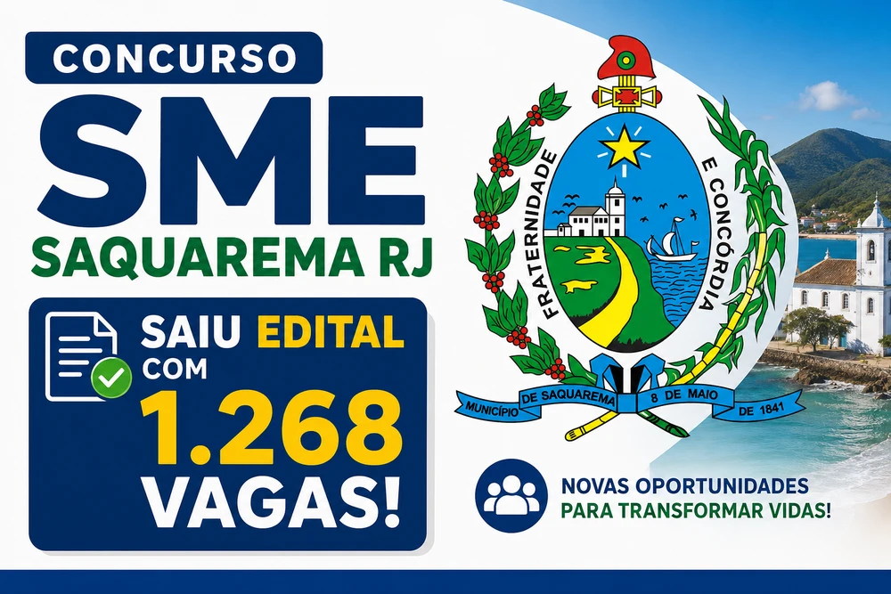 Concurso SME Saquarema RJ: edital publicado com 1.268 vagas na Educação