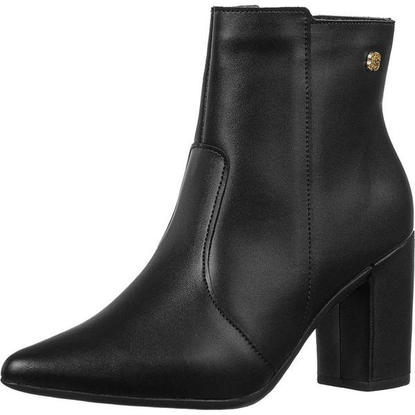 Bota feminina bico fino salto alto com zíper