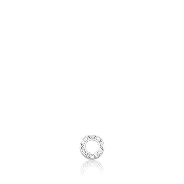 Pingente Galeria Zircônia Vazado Redondo 10MM (24) BRANCO
