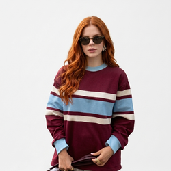 Moletom Oversized Listrado Retrô