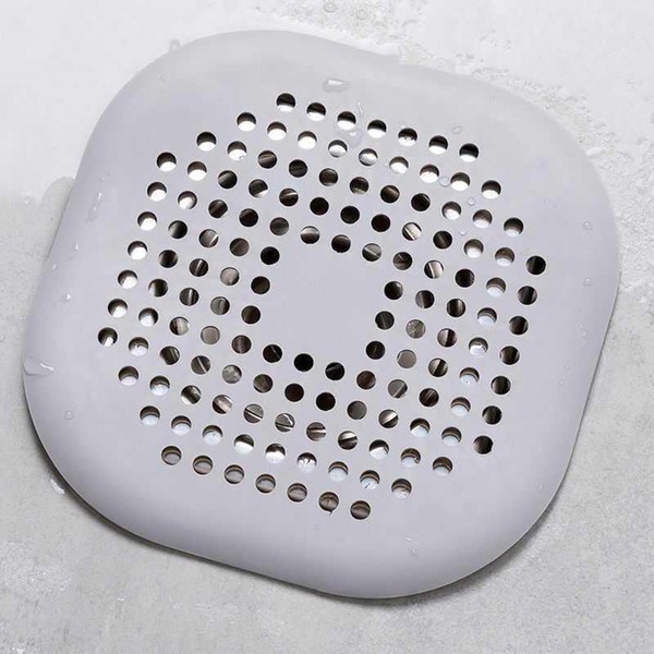 Adesivo de drenagem de chão de silicone quadrado, filtro de cabelo de esgoto de banheiro, capa de drenagem de chão de banheiro doméstico