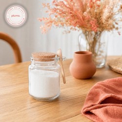 Pote Vidro com Colher e e tampa Rolha 240 ml Transparente