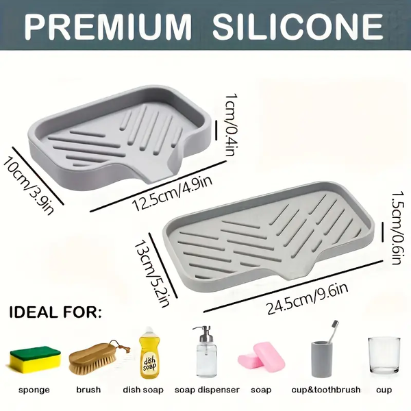 Tapete De Torneira De Silicone Para Pia De Cozinha Almofada De Dreno De Esponja Sink SplashDrying Bandeja de armazenamento de bancada Saboneteira