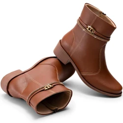 Bota Feminina Montaria Rasteira Cano Baixo