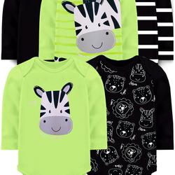 KIT BODY BEBÊ 5 PEÇAS RIBANA ZEBRA