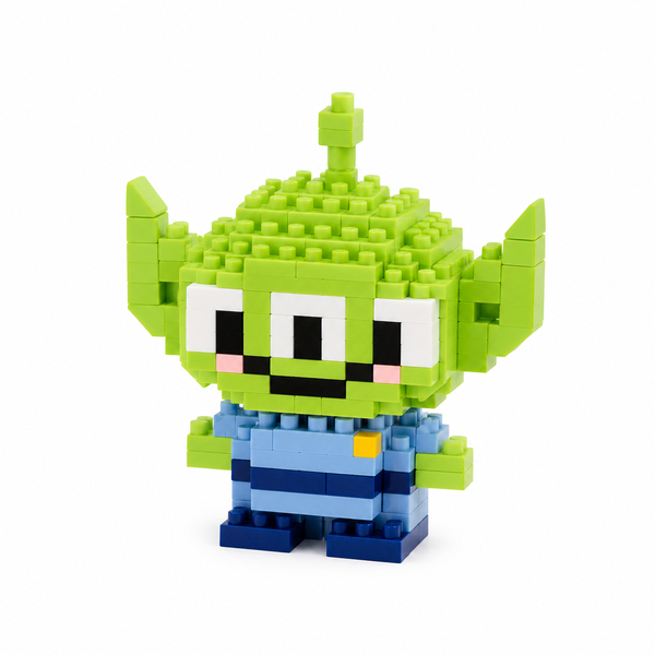 Mini Blocos de Montar Alienígena Espacial Pixelado Colecioná