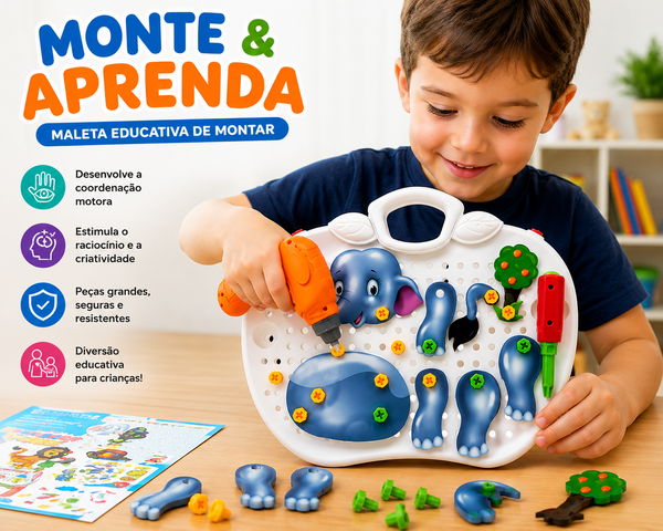 Kit Educativo Infantil Monta E Desmonta Com Parafusadeira