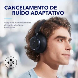 Fone Headphone Anker Soundcore SPACE Q45 Wireless Over-Ear Cancelamento de Ruidos Preto - A3040011-G