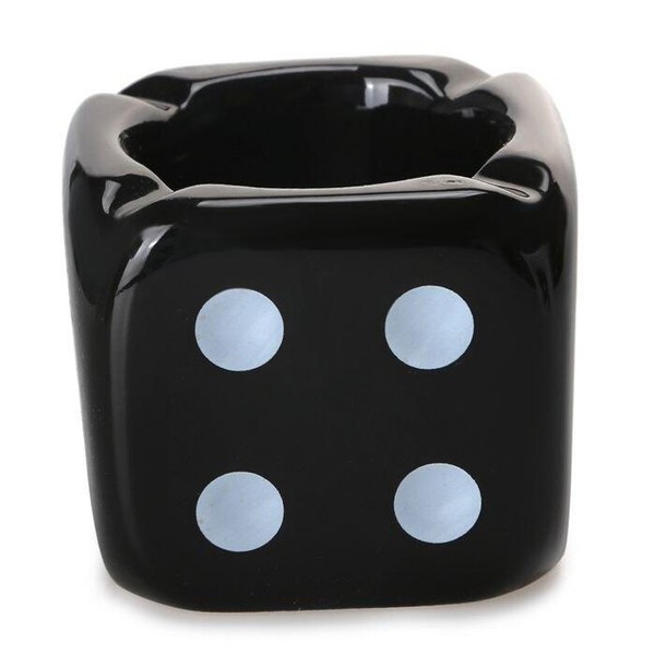 Cinzeiro para Cigarro de Cerâmica - Dado Preto Mod.2