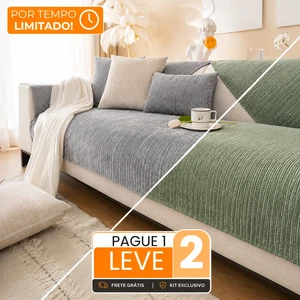 [PAGUE 1, LEVE 2] Kit Modern - Capa em Chenille com Escudo Anti-Manchas e Anti-Odor + 2 Almofadas de Brinde