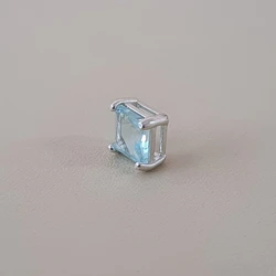 Pingente Galeria Carre Quadrado 6MM Cristal Azul Claro