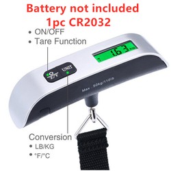 Balança portátil digital display lcd 110lb/50kg bagagem eletrônica pendurado mala de viagem pesa saco de bagagem ferramentas de equilíbrio de peso