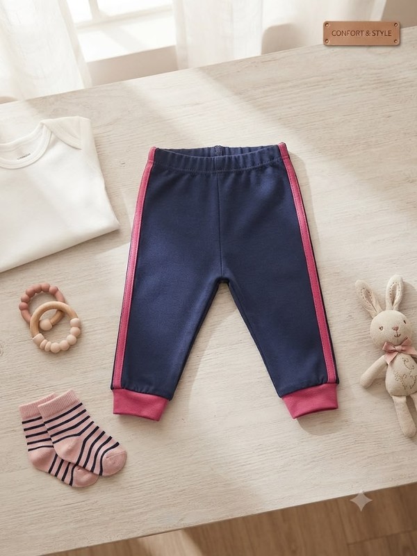 CALÇA BABY BB MARINHO/ROSA 