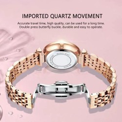 Relógio feminino elegante luxo Poedagar