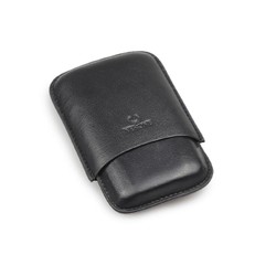 Porta 3 Charutos em Couro Nerone Sublime - Preto