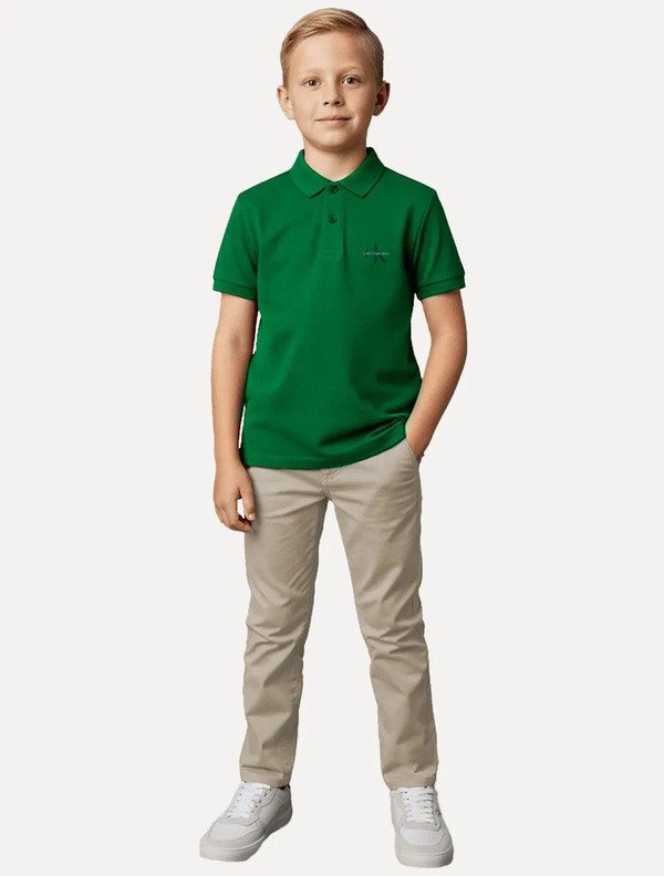 Calça Calvin Klein Jeans Infantil Color Skinny Chino Caqui Médio