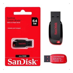 Pen Drive Sandisk Cruze R Blade 64GB USB 2.0 Preto - SDCZ50-064G-B35