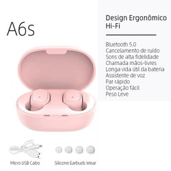E7S TWS HiFi Fone De Ouvido Bluetooth 5.0 Sem Fio Com Cancelamento De Ruído Display LED A6s E6s