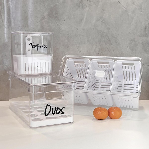 KIT ORGANIZADOR DE GELADEIRA CLEAR 3 UN