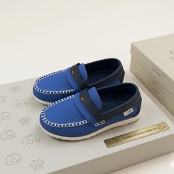296008 SAPATO MOCASSIM INFANTIL MASCULINO SIDER AZUL RIVIEIRA/MARINHO KLIN